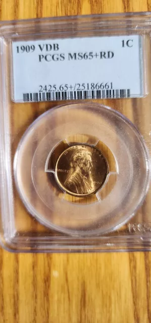 1909 Vdb Pcgs Ms 65+Rd Mint State Unc Red
