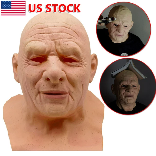 HALLOWEEN OLD MAN Mask Latex Cosplay Party Realistic Full Face Masks