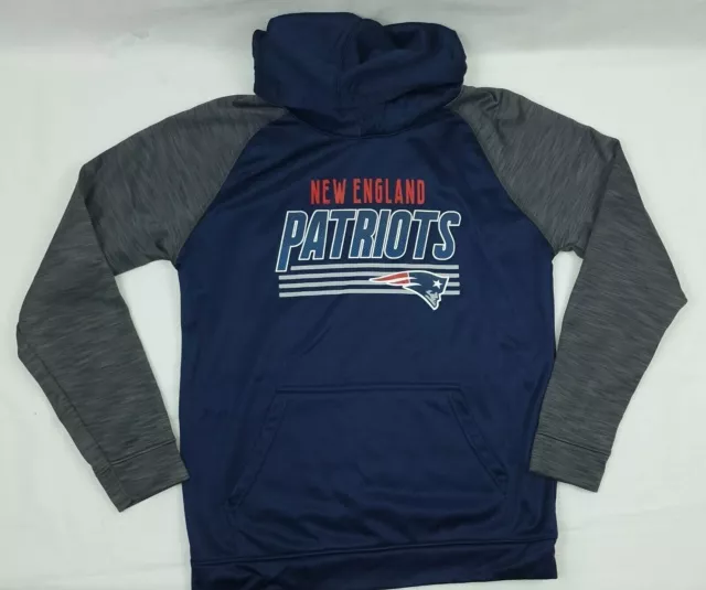 New England Patriots Activewear Felpa Con Cappuccio Nfl Team Abbigliamento...