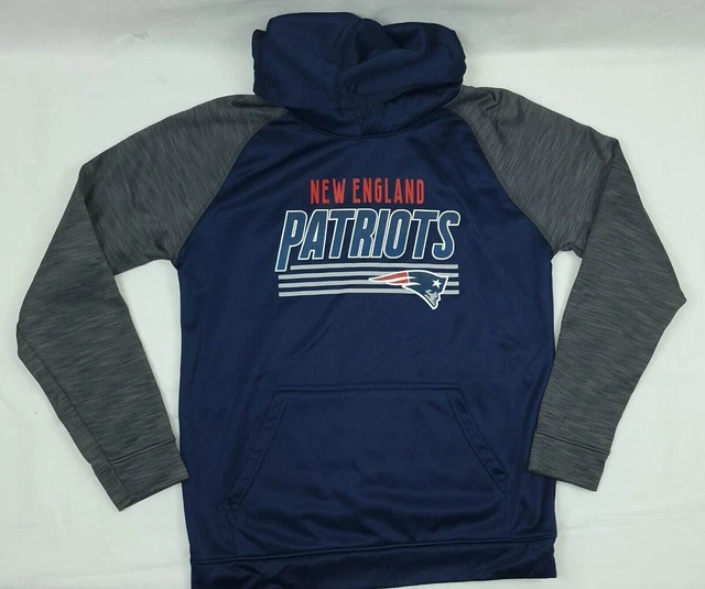 New England Patriots Activewear Felpa Con Cappuccio Nfl Team Abbigliamento...