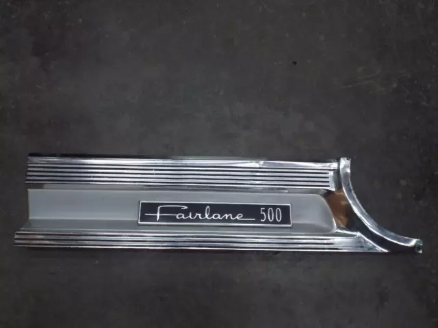R Tail Light Panel Trim 1964 Ford Fairlane 500 Thunderbolt Trunk Emblem/Badge 64