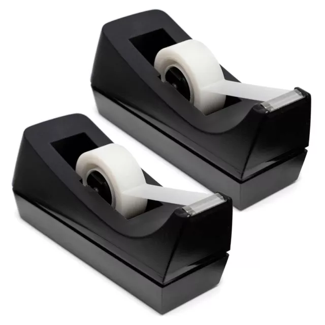 2-Pack Desktop Tape Dispenser - Non-Skid Base - Weighted Tape Roll Dispenser