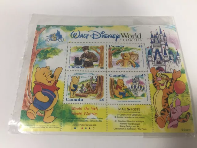 Walt Disney World's 25th  Winnie The Pooh CANADA Postage Stamps