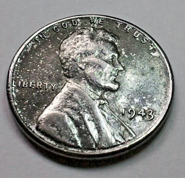 Steel 1943 Wheat Penny WWII Wartime Vintage Circulated 1 Cent US Coin FREE SHIP