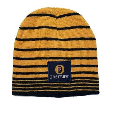 Fosters Australian Lager Unisex Winter Hat Classic Beanie Striped Knit Beer Cap