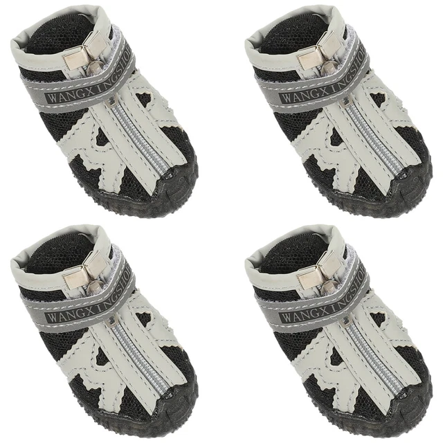 4 Pcs Dog Shoe Cover Pet Net Shoes Summer Sandals Sneaker Protector Indoor