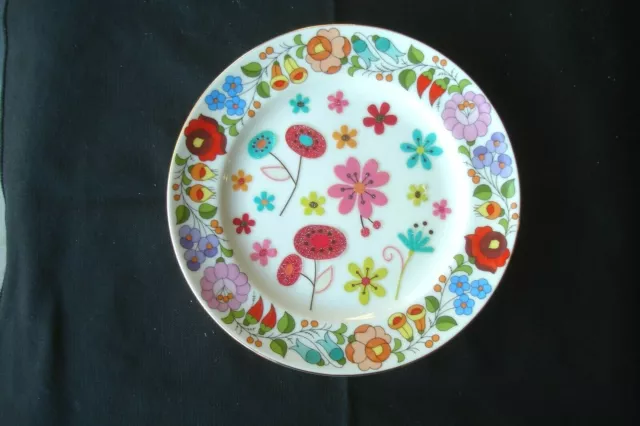 Kalocsa Hand Painted 7 5/8" Decorative Floral Plate Made in Hungary w/ Sales Tag