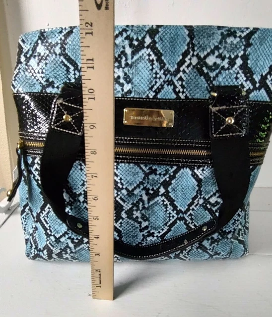 Samantha Brown Python Embossed Carry On Travel Bag Turquoise / BLACK EUC 7