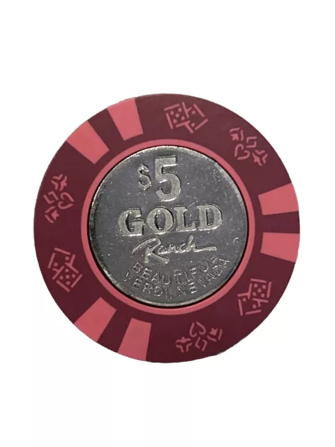 Gold Ranch Casino Verdi Nevada $5 Chip 1987 - Metal Insert