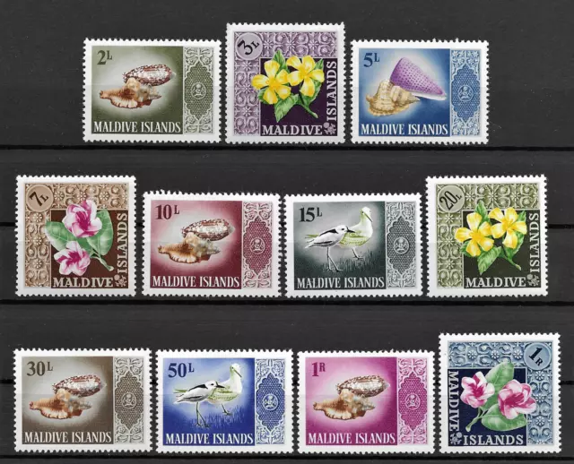 Maldive Islands 1966 Flora & Fauna short set of 11 MNH set 174-184