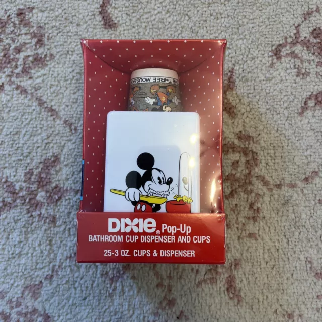 Mickey Mouse Pop-up bathroom Cup Dispenser NOS Dixie UNOPENED Vintage