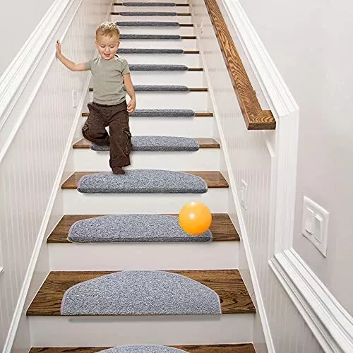 Alfombra antideslizante para escaleras, paquetes de 15 | 22 x 65 cm almohadillas para escaleras alfombra