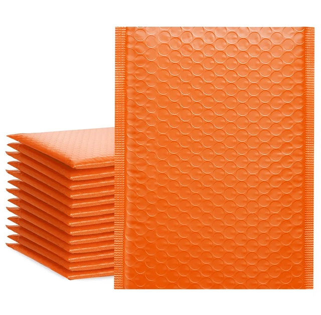 HBlife 50Pcs Bubble Mailers, 6x10 Inches Self Seal Orange Poly Mailers, Padde...
