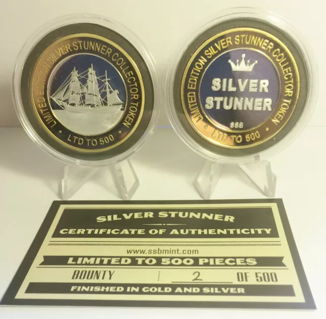 BOUNTY 43mm "SILVER STUNNER" C/TOR TOKEN,COIN C.O.A. Only 500, $50 at Mint