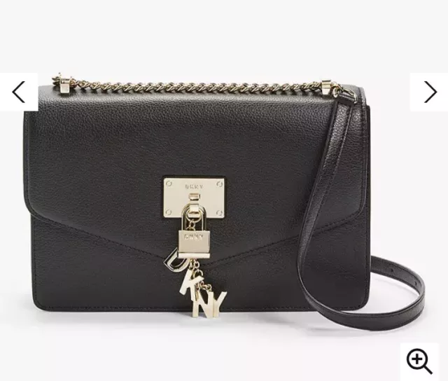 Dkny elissa large leather shoulder flap deals