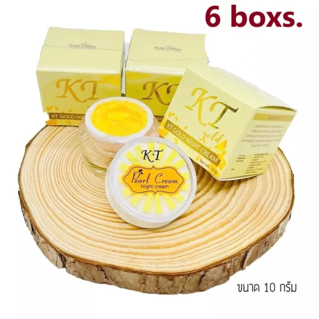6x10g. KT​ Pearl Whitening Night Cream Reduce Anti Acne Dark Spots Melasma Soft