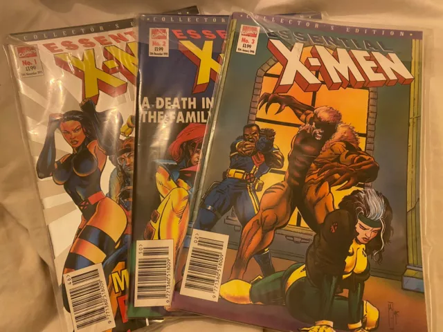 Essential X-Men Various Issues 1, 2, 3 Bundle. uk Collectors Edition 1995