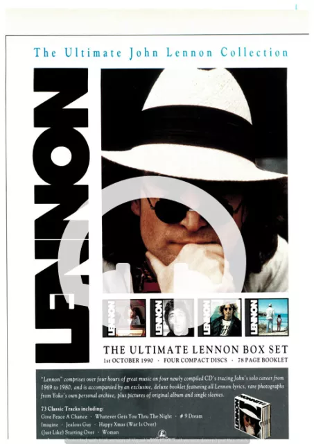 ☆ Seltenes John Lennon Ultimatives Box Set Cd Mc Lp Poster Werbung A4 Original ☆