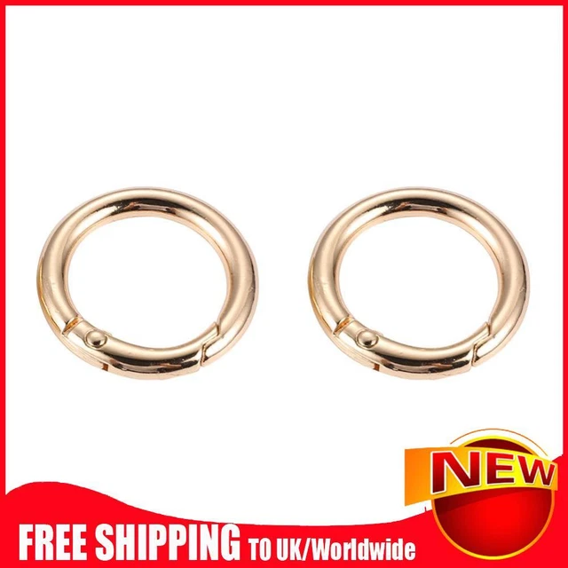 2pcs 2cm Metal Circle Trigger Rings DIY Accessories Alloy for Bag (Gold)