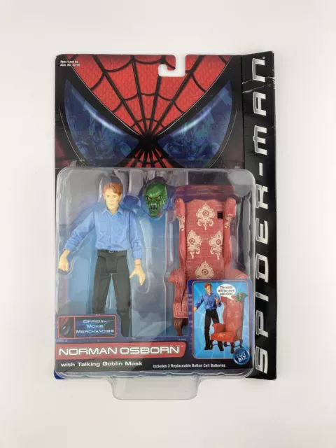 Spider-Man Movie Series 1 Norman Osborn w/Talking Goblin Mask 2001 ToyBiz