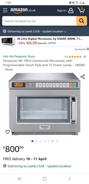 comercial microwave Panasonic