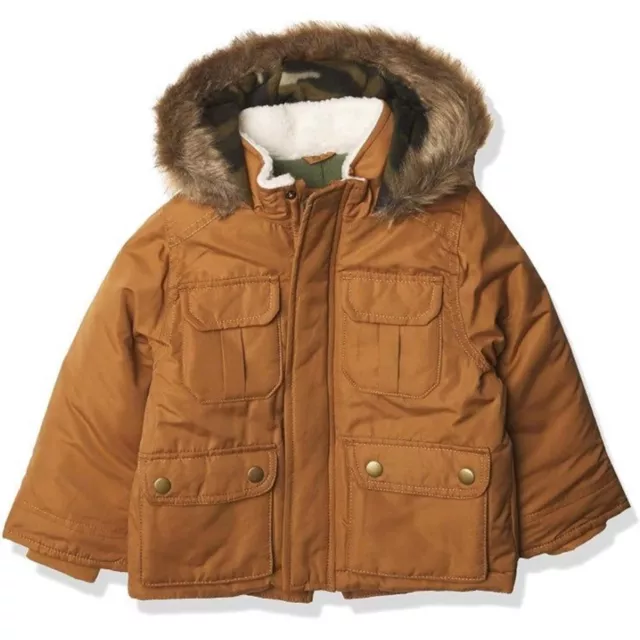 Carters Baby Toddler Boys Heavyweight Adventure Parka Jacket Brown Size 18 Month