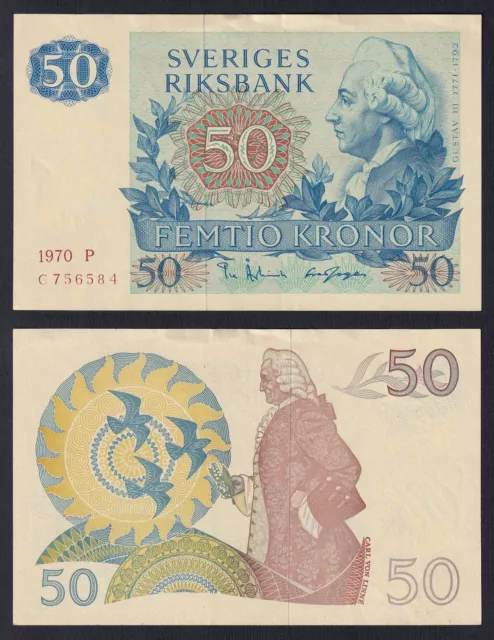 Sweden 50 Kronor 1970 P 53a Sup / Au C-10