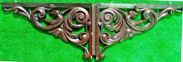 Antique French Carved Wood Wall Shelf Rack Console Corbels Brackets Renaissance