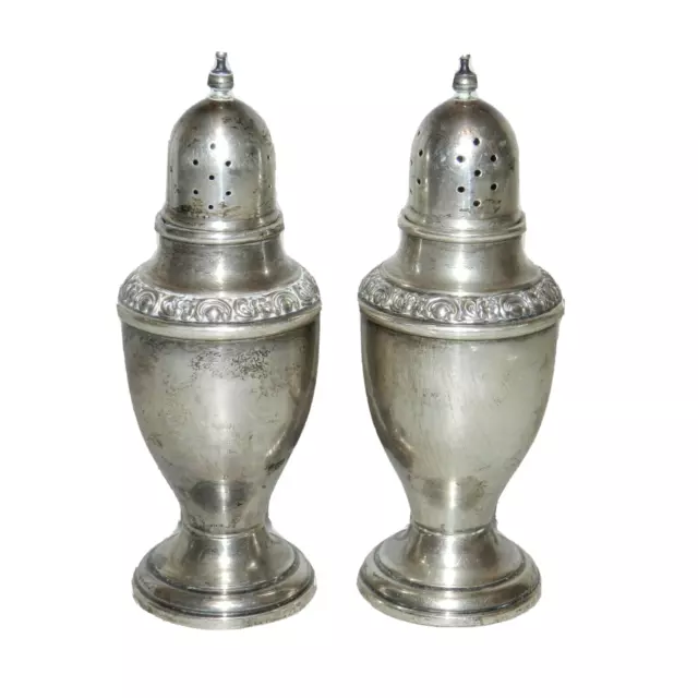 Pair - Newport  Sterling Silver Salt & Pepper Shakers - Solid Sterling - 1146