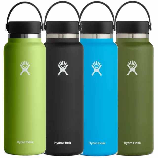 Hydro Flask 40 OZ Wide Mouth Flex Cap Isolierte Trinkflasche Thermosflasche NEU