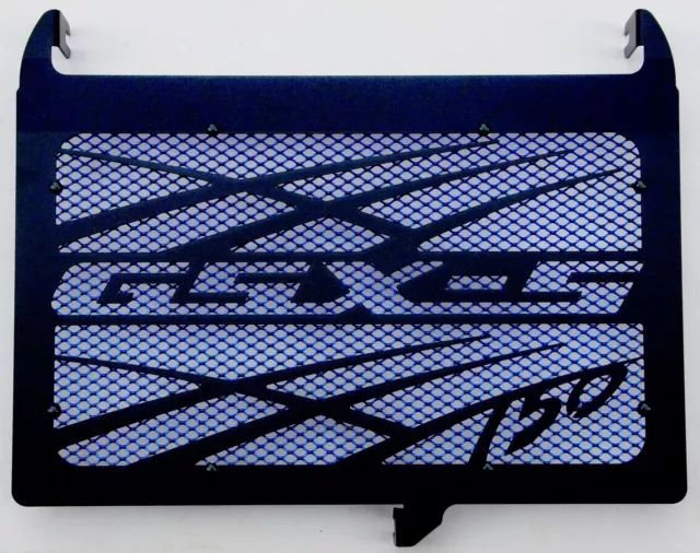 cache / Grille radiateur noir satiné Suzuki 750 GSX-S "Tsunami" +grillage bleu