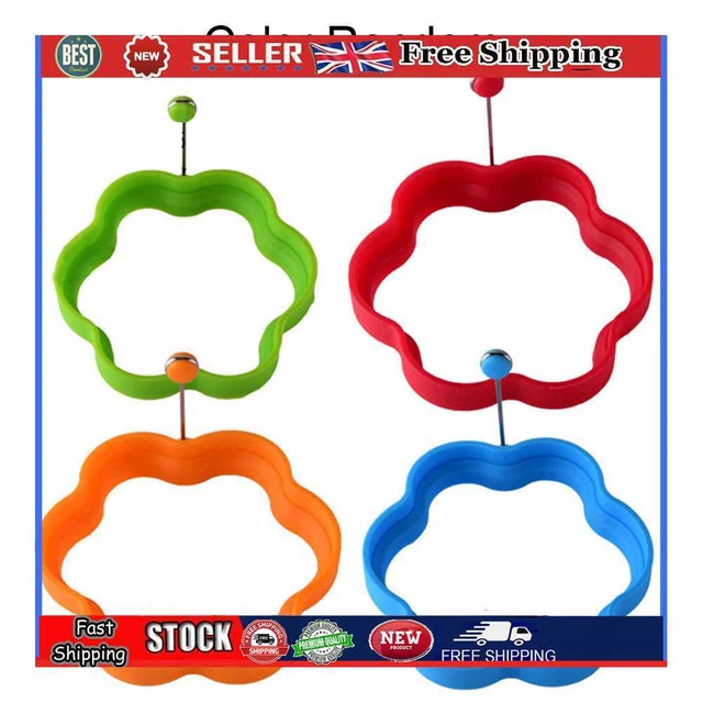 Anelli Cucina Uovo Silicone Colore Antiaderente Casuali per Gadget Cucina (Fiore)