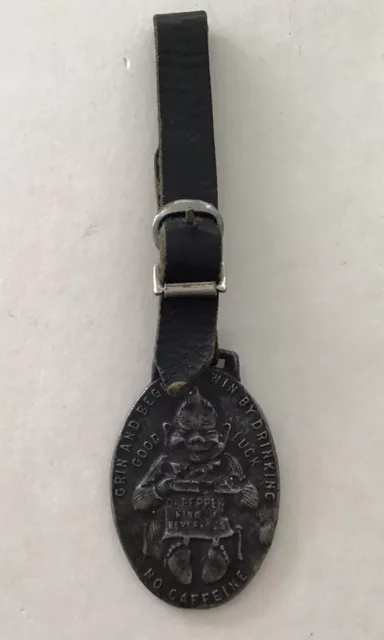 Rare Dr. Pepper Billiken Good Luck Character Watch Fob With Strap