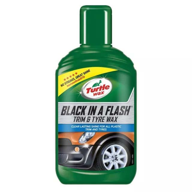 Turtle Wax Black in a Flash Tyre Dressing Car Exterior Plastic Shine 300ml