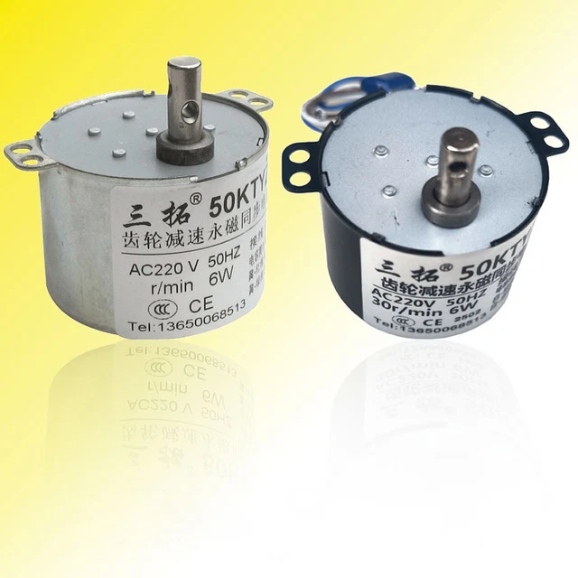 Moteur Synchrone AC 50KTYZ 220V 6W - Vitesse Variable 1 à 90 RPM - Neuf