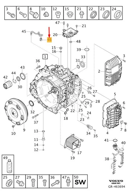 Câble De Retenue De Réservoir à Urea VOLVO XC90 MK2 - Pièce Neuve D'Origine 31478836