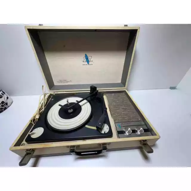 Vintage Portable Trutone   Solid State Electric Record Player Working