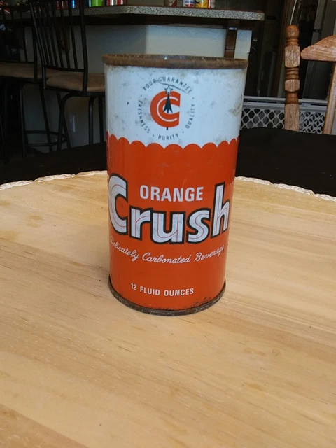 1967 Orange Crush Straight Steel Juice Top Soda Can