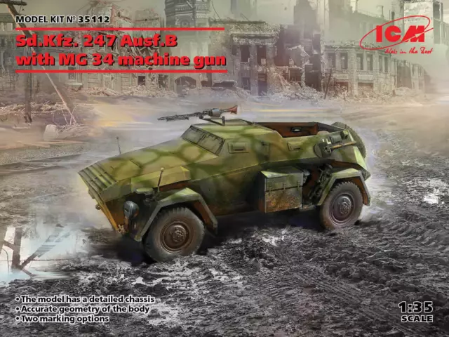 ICM 1:3 5 Maquette Kit - Sd.Kfz.247 Ausf B Avec MG34 Machine Pistolet ICM35112