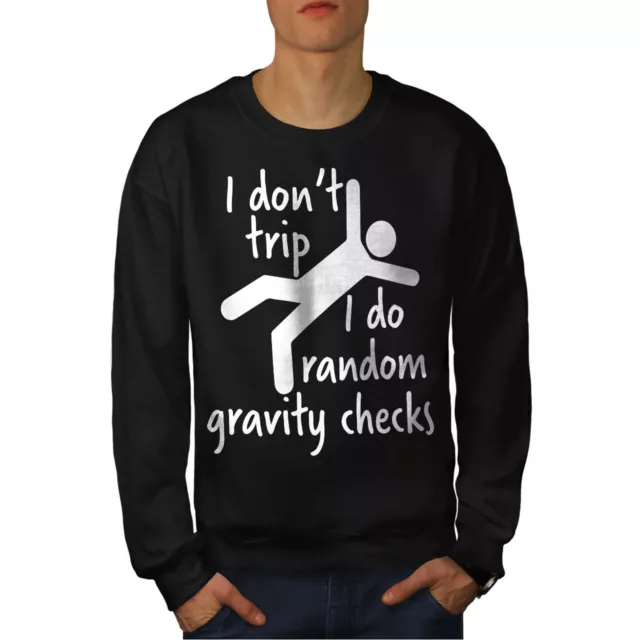 Wellcoda Gravity Checks Mens Sweatshirt, Funny Slogan Casual Pullover Jumper