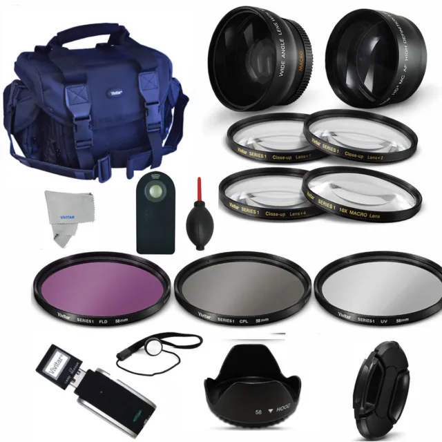 Wide Angle Lens + Telephoto Zoom Lens +  Accessory Kit For Nikon P900 67Mm St