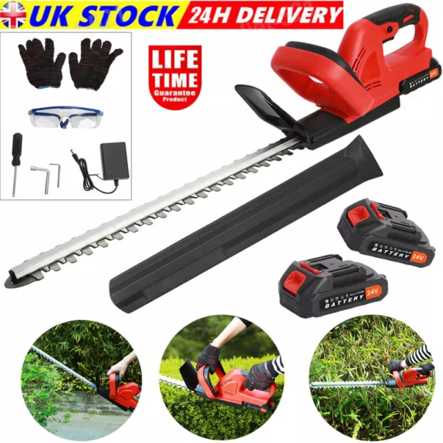 Electric Cordless Hedge Trimmer Tree Branch Cutter Tool with 2 Battery & Charger