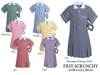 School Summer Gingham Girls Dress, Available From 3 to 20 Years Loads of colours