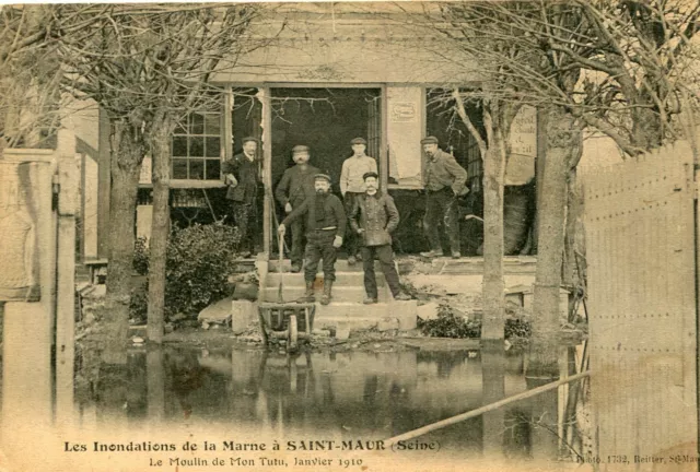 Marne Floods to SAINT MAUR DES FOSSES Le Moulin de Mon Tutu January 1910