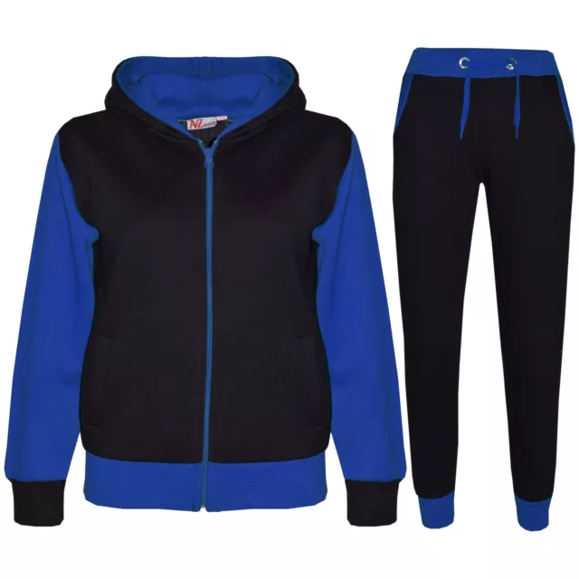 Kids Tracksuit Girls Boys Fleece Hooded Hoodie Bottom Jogging Suit Jogger 7-13Yr