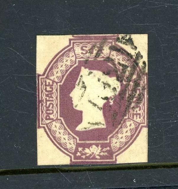 GB 1847/54  Embossed   6d Lilac  (SG 59)  Cut Square, fine-used   (P116)