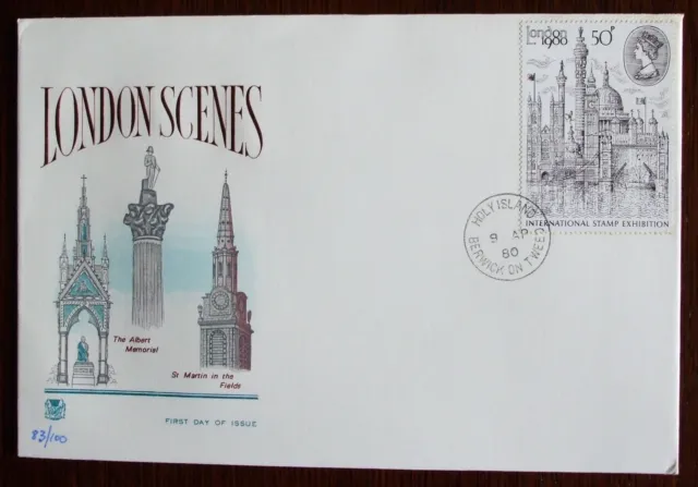 1980 Stuart GB First Day Cover with Holy Island CDS Postmark - London Scenes.