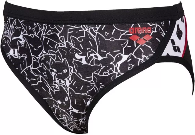 ARENA Jungen Slip Badehose Kitties Schwimmhose Brief, schwarz-weiß, 116