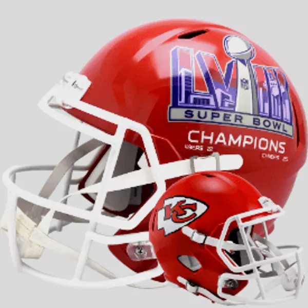 Kansas City Chiefs Super Bowl 58 LVIII Champs Full Size Replica Football Helmet