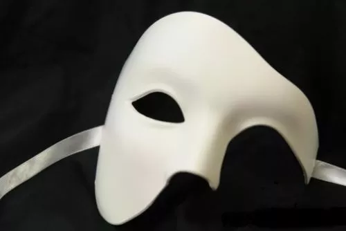 Phantom Of The Opera Masquerade Mardi Gras Costume Half Mask Blank Plain White
